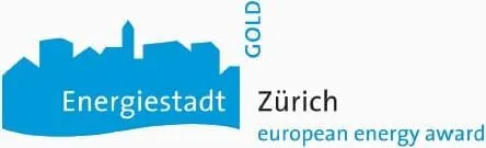 Logo Energiestadt Gold Zürich blau hellblau
