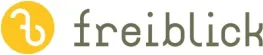 Logo freiblick grau gelb rund weisser Hitnergrund