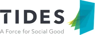 Logo Tides a force for social good grün gelb blau schwarz ohne Hintergrund